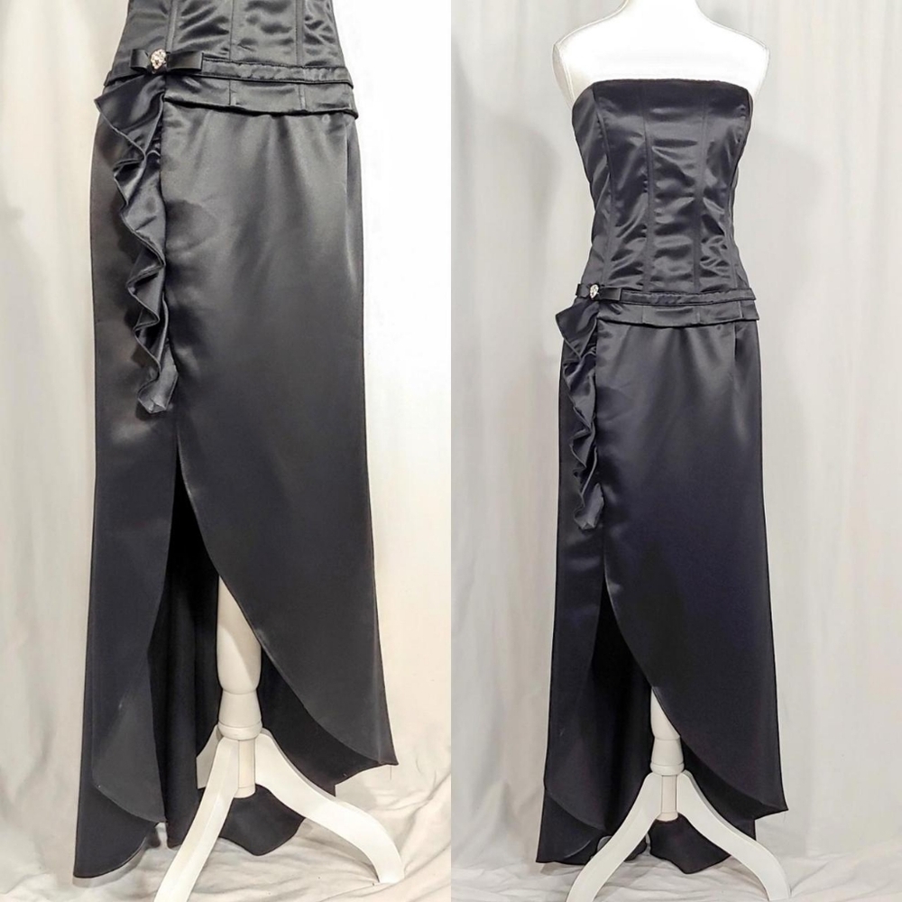 Y2k vintage corset bodice strapless gown
